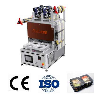 Chine Nourriture de empaquetage Tray Sealer de Tray Sealer Machine Gas Flush de CARTE de table d'acier inoxydable de 4 plateaux à vendre
