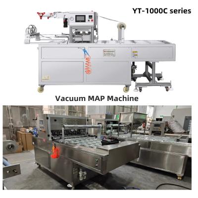 China Linear Automatic MAP Tray Sealing Machine Modified Atmosphere Packaging Equipment for sale