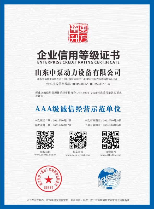  - Shandong Zhongpump Power Equipment Co., Ltd.