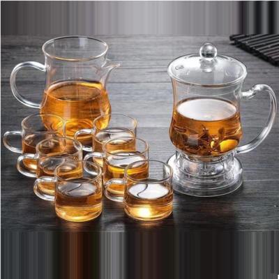 中国 Transparent High Borosilicate Glass Teapot 350ml With Share Cup 350ml 6 Mugs 80ml 販売のため