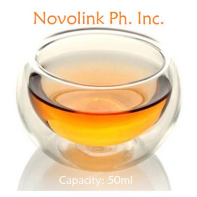 China Novolink/OEM High Borolicate Double Wall Glass Cup 50ml for Cold and Hot Drinks Clear Simple Design à venda