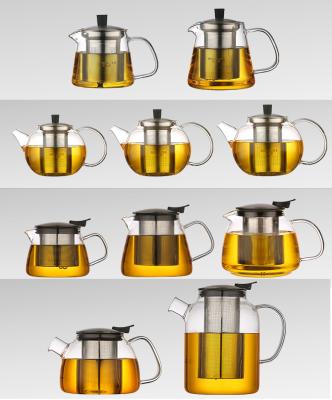 China Minimalist Borosilicate Tea Kettle With Stainless Steel Infuser Assy for sale
