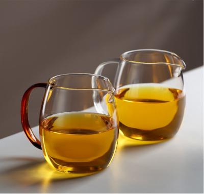 China 850ml Borosilicate Glasswares Share Tea Cups Set​ With Colorful Handle for sale