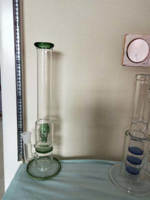 China Green 35cm Borosilicate Glass Shisha Small Glass Smoking Bongs Set for sale