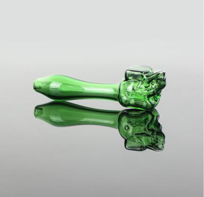 China Novolink High Borosilicate Glass Tobacco Spoon Pipe Jade Green Tiger Head Decorative Glass Bowl for sale