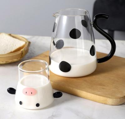 Chine tasse de lait de Glasswares de Borosilicate de 120ml 550ml avec la poignée colorée à vendre