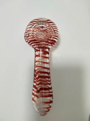 China Spiral Pattern Borosilicate Glass Bowl Tobacco Leaves Glass Pipe for sale