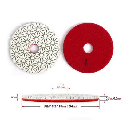 China Wet Flexible Resin 4 Inch Grinder Polishing Pads 100mm for sale