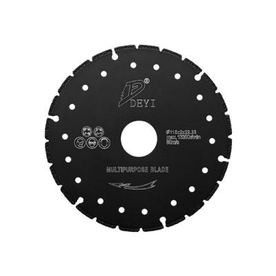 China Deyi 2mm Thickness Diamond Saw Tools Black Cutting Discs Diameter 115mm for sale