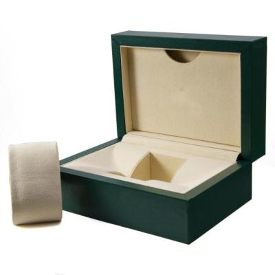 China 178mm Wrist Watch Accessories Box PU Leather Watch Packaging Box Green for sale