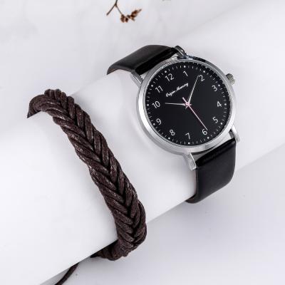 China OEM 38mm Ladies Watch Gift Set Black Leather Strap 3ATM Waterproof for sale