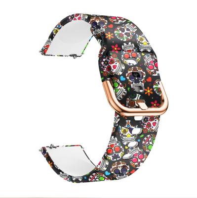 China 20mm / 22mm Multiple Printed Silicone Watch Strap Portable Replacement For Raw Ears for sale