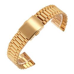 China OEM 22mm Stainless Steel Watch Band RoHS Gold And Silver Watch Strap for sale