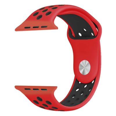 China 38mm Double Breasted Smart Watch Band RoHS Red Silicone Watch Band for sale