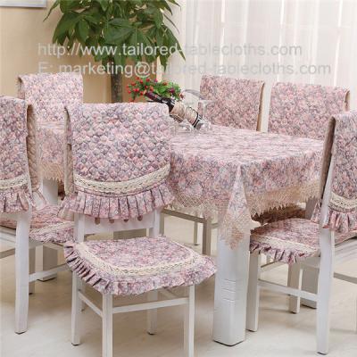 China Where to buy purple floral tablecloth and quilted faux suede chair cover for dining table? for sale
