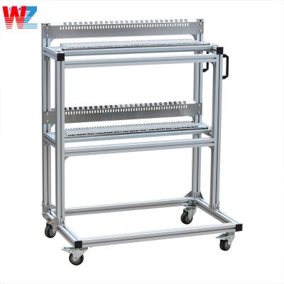 China Roll Container SMT Feeder Carts Four Wheel SAMSUNG SM SMT Feeder Rack for sale