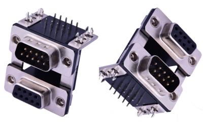 China Two Rows Db9 Male Connector , 9 Pin D Type Male Connector PBT Material for sale