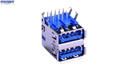 China High Speed Date Wire Input Output Connectors Double Layer DIP Type Blue Plastic for sale