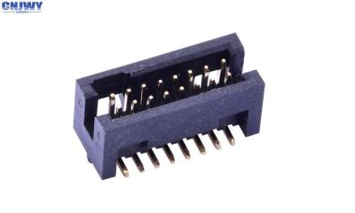 China 1.27 Mm PCB  14 Pin Box Header Connector Surface Mount Nylon 6T Black for sale