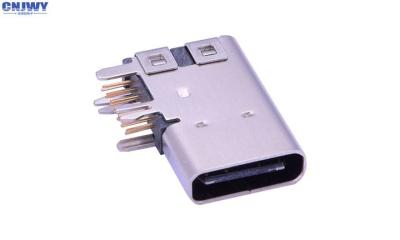 China 3,1 aleación de cobre del conector USB de C del 90-grado de los contactos micro modelo de la base 14 en venta