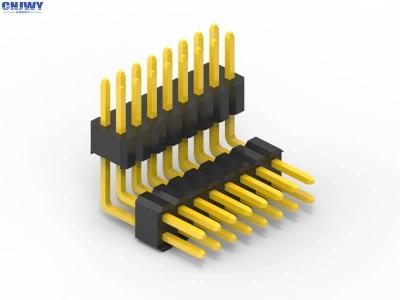 China '' Conectores pin de la placa de circuito oro 3U de destello, conector de ángulo recto plástico doble del PWB en venta