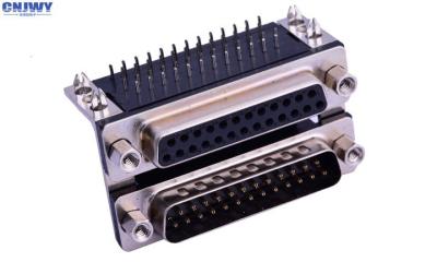 China VGA Combination Input Output Connectors 25 Male 25 Base Black 90 Degree Insert Plate for sale