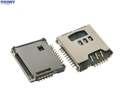 Chine Metal le connecteur de carte micro de Sim de secousse, milliseconde/courant évalué par prise 0,5 A carte de mémoire à vendre