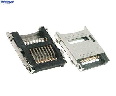 중국 손가락으로 튀김 유형 TF 마이크로 SD 카드 연결관 접촉 저항 1.8 Mm 고도 최대 100 MΩ 판매용