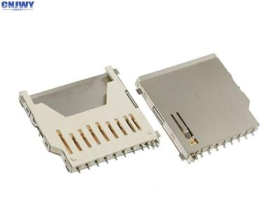 China Portatarjetas micro plateado oro del Sd, conector de tarjeta de memoria SD largo de cobre lleno en venta