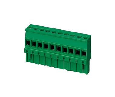 China 4000V Plug In Terminal Block Connector CPT 5.08mm Pitch 1*18P Green PA66 SN Plated for sale