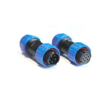 China Diameter 25mm Aviation Plug Connector 7 Pin Black And Blue 5A Cable Connecting for sale
