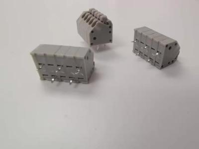 China Screwless Terminal Block Button Press Pitch 3.5mm Gray Dip/180° Customized Pins for sale