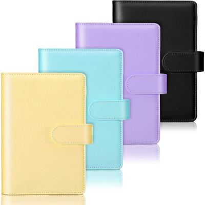 China Notebook recarregável de 6 anéis de ligação com 100 folhas de páginas internas e capa de couro A6 PU à venda
