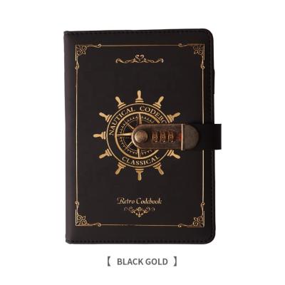 China A5 Custom Pu Leather Creative Retro Sailor Notebook com End Password Lock Logotipo personalizado à venda