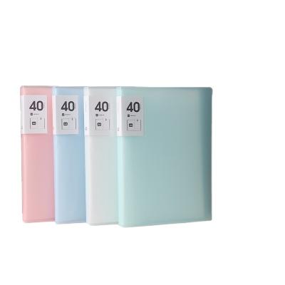 China 40 Pages Candy Color Binder Folder A4 Size Display Book PP Clear Pocket Conference File Folder for sale