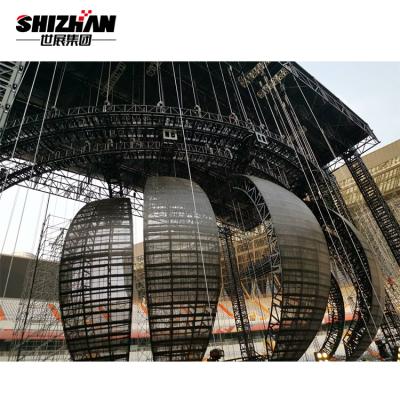 China Heavy Duty Customized Concert Truss System LED Ball Curved Lighting Truss Structure for sale