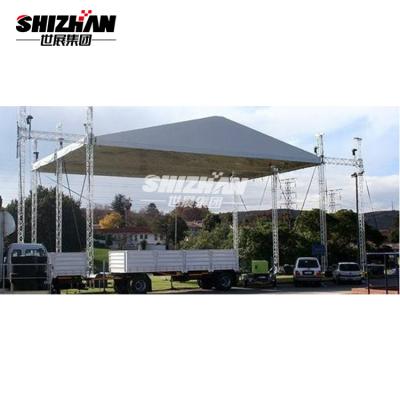 China Spigot Aluminum Matte Black Stage Roof System Curved Outdoor Dj Lighting Box Truss Display for sale