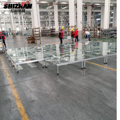 China Acrylic Glass Aluminum Frame Royal Adjustable Living Room Stage Platform for sale