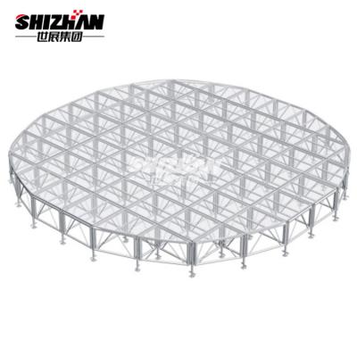 China 750kg/Sqm Mobile Portable Glass Stage Decoration Round For Wedding for sale