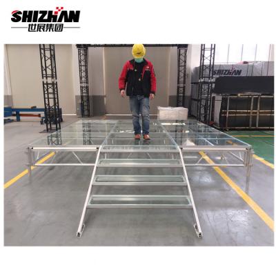 China Wedding Party Glass Stage Decoration Portable Dance Floor For Stage Lighting for sale