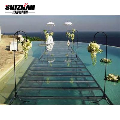 China Acrylic Wedding Glass Stage Assembly Fashion Show Catwalk Platform for sale