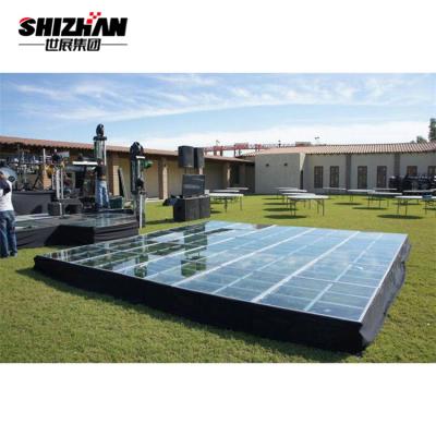 China Wedding Glass Stage Ceremony Swimming Pool Floor Acrylic Transparent Mobile Stage Platform for sale