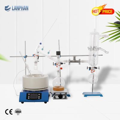 China equipamento de laboratório alto do borosilicate G3.3 da destilação do trajeto 2L curto à venda