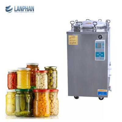 China Glassware Steam Sterilization Vertical Autoclave Canned Meat Food Glass Jar for sale