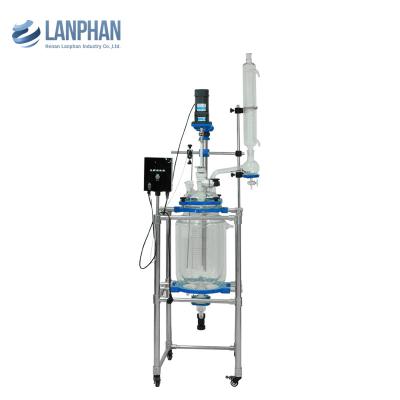 China High Pressure H2100mm 20 liter Lab Glass Reactor for sale