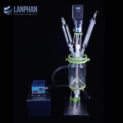 China ISO 800rpm 90W Pyrolysis Chemical Lab Glass Reactor for sale