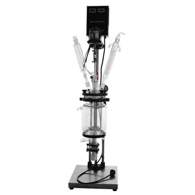 China S212 2l Laboratory Double Layer Jacketed Glass Reactor for sale