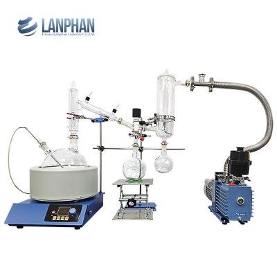 China sistema de vidro da destilação de vácuo do laboratório do equipamento da destilação do trajeto 5L curto à venda