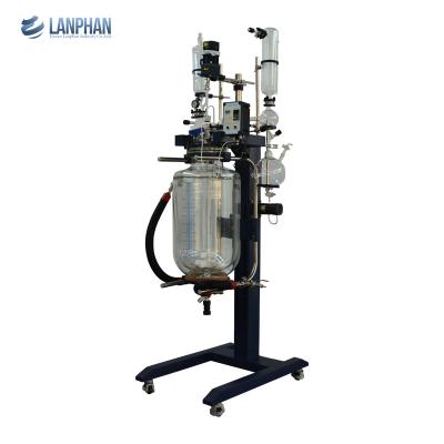 China High Speed Laboratory Glass Reactor Big Jacketed Heating Cooling Double Layer Stirred Tank for sale