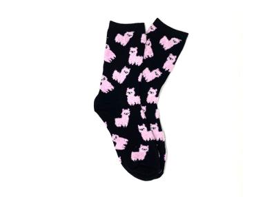 China Cute Alpaca Pink Womens Fancy Socks Ankle Boot Socks For Women for sale